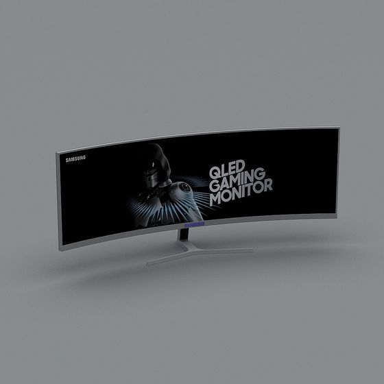 High-Detail Low-Poly Gaming Monitor 3D model