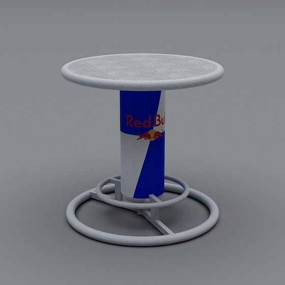 Red Bull Themed Round Table 3D Model