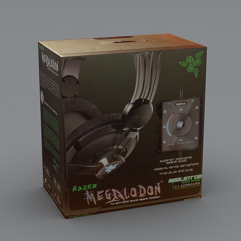 Razer Megalodon 3D Model Packaging Box