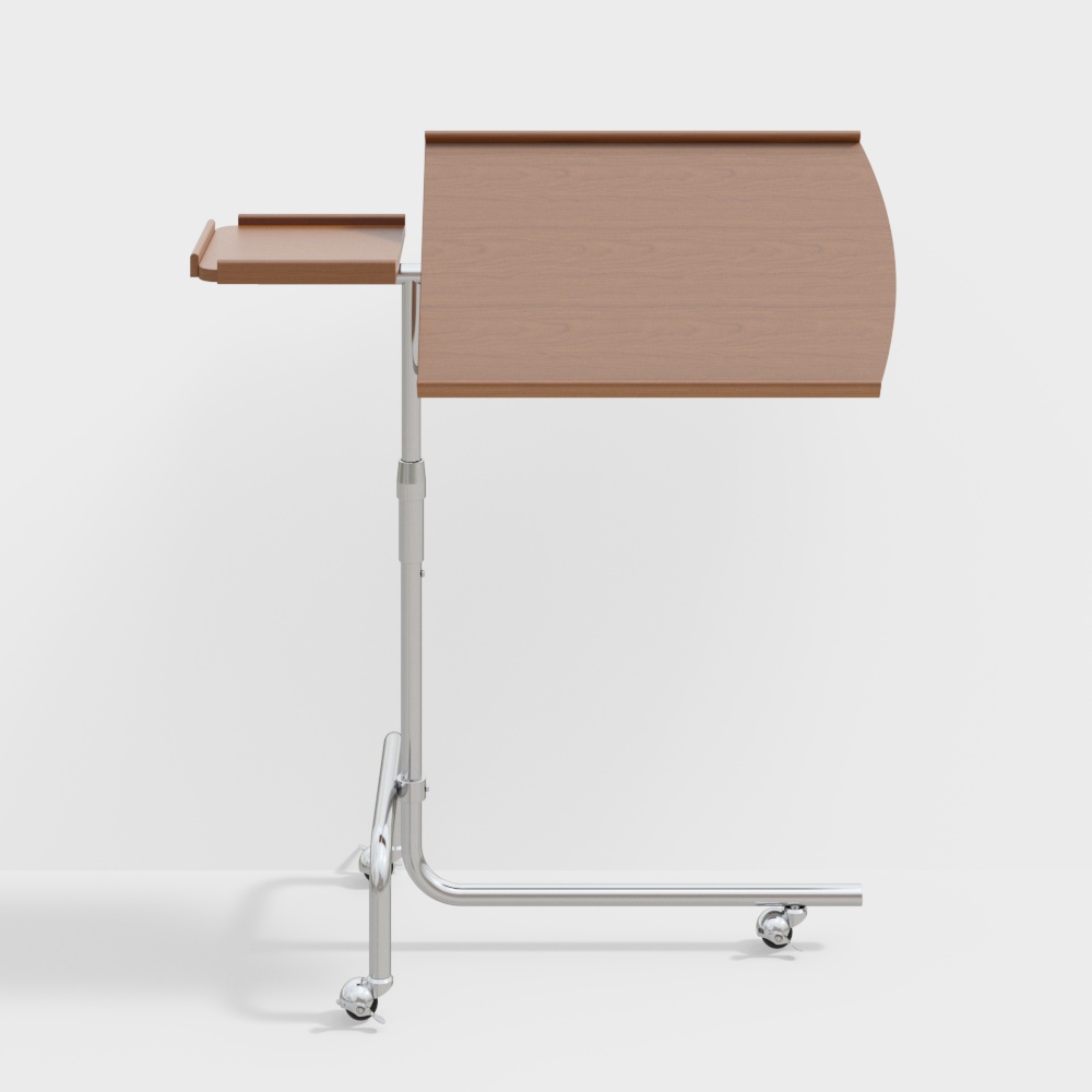 Minimalist Mobile Podium 3D Model – Wood & Metal Design