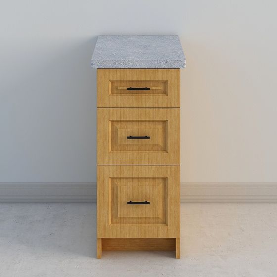 Minimalist Wooden Drawer Chest 3D model for Modern Interiors