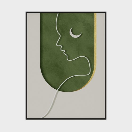 Moon Outline 3D Model for Artistic Designs