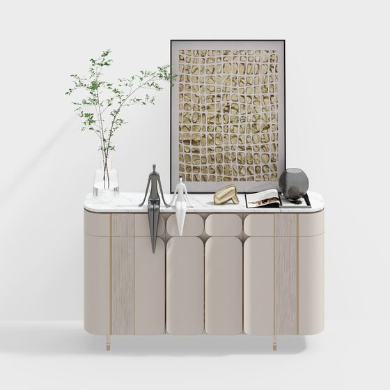 Elegant Living Room Cabinet 3D model