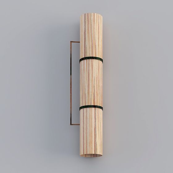 Bamboo Roll Lamp Low Poly 3D model