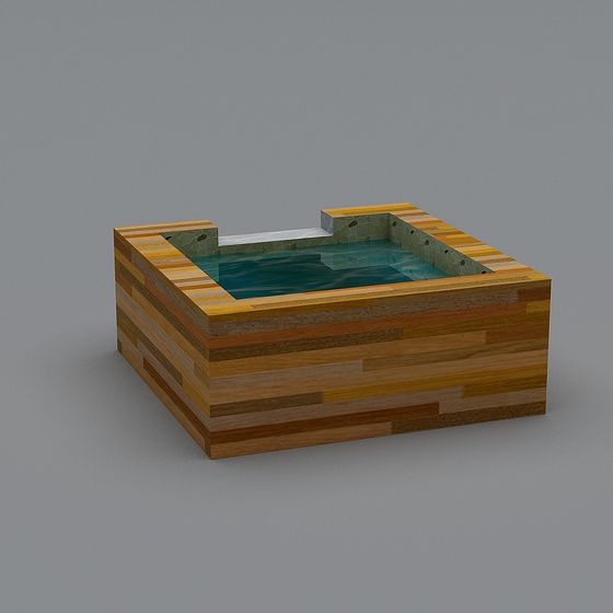 Low Polygon Square Pool 3D model