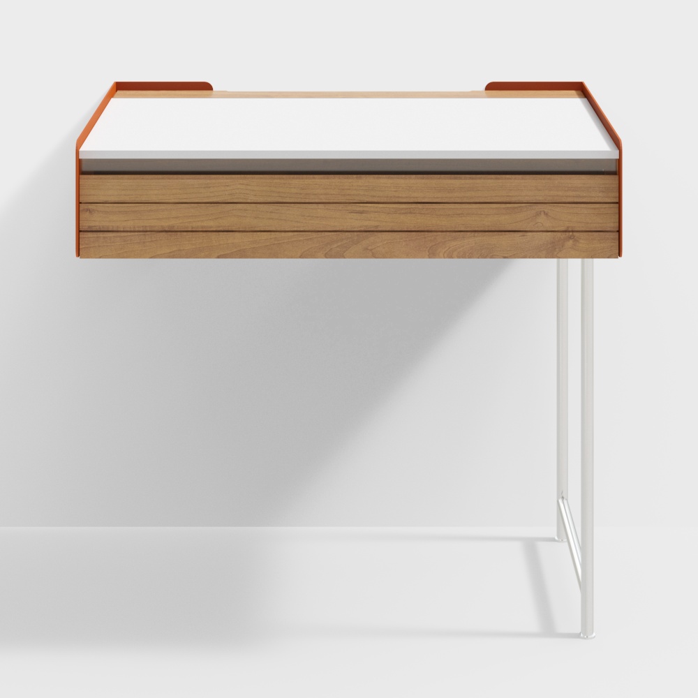 Frisiertisch-verbundene Tischplatte-800mm-oranges Seitenpanel-Kirschbaum Modell