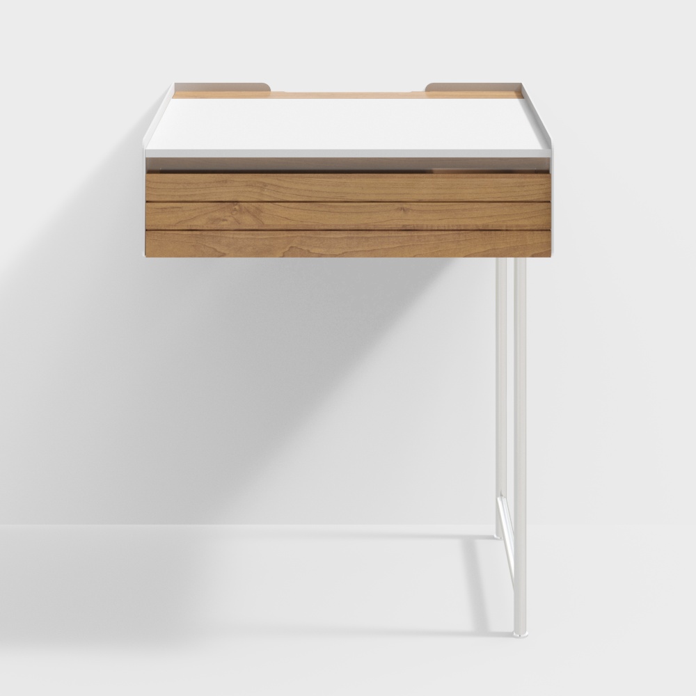 Table de toilette-plateau de table en 600 mm-panneau latéral blanc lait en bois de cerisier