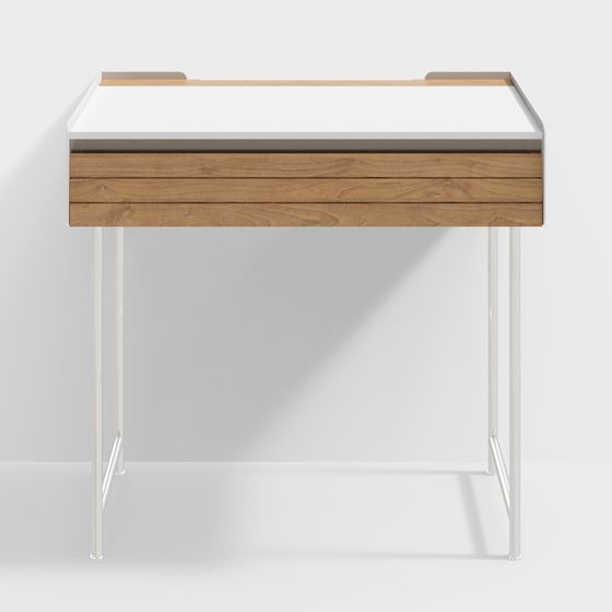 Туалетный стол - независимая столешница - 800 мм - молочно-белая боковая панель - модель вишневого дерева