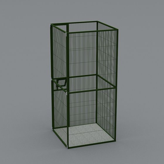 Unique Low-Poly Metal Birdcage 3D model