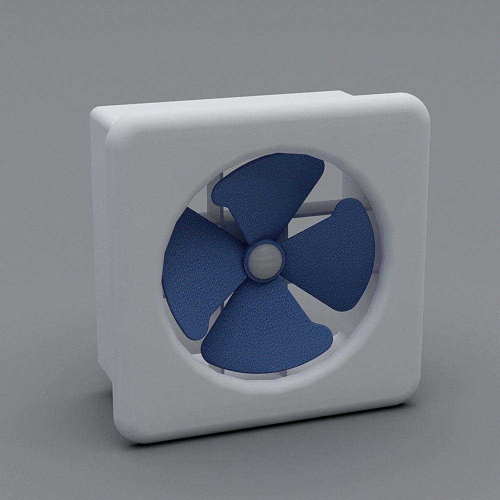 Minimalist Square Ceiling Fan 3D model