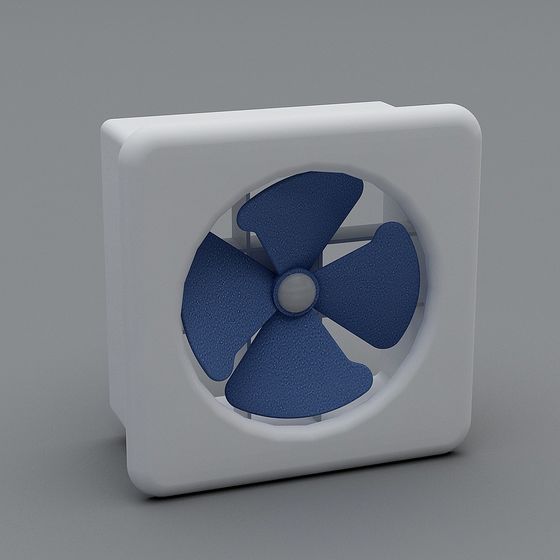 Minimalist Square Ceiling Fan 3D model