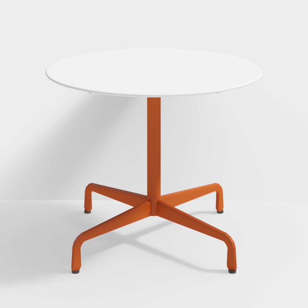 Dining Table-950-White Slate-Orange Legs