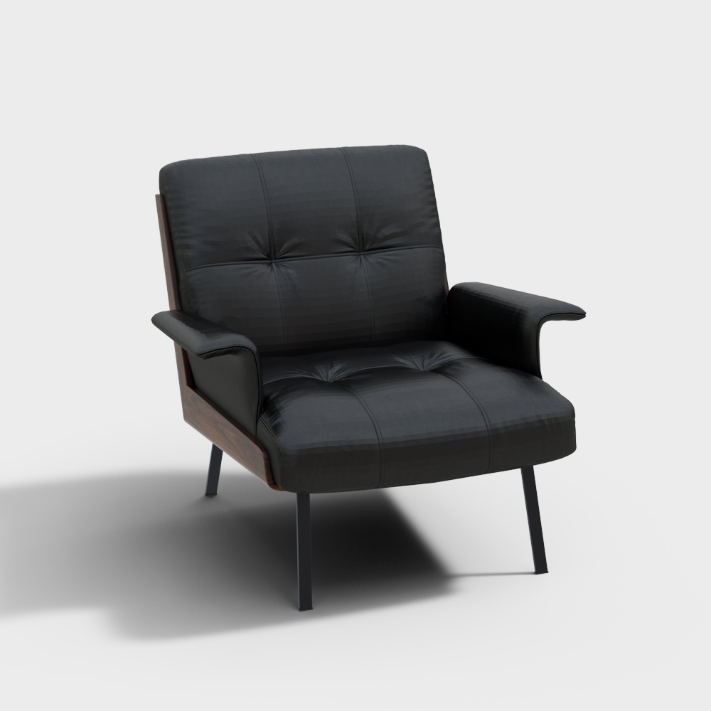 daiki leisure chair (walnut grain with armrests)