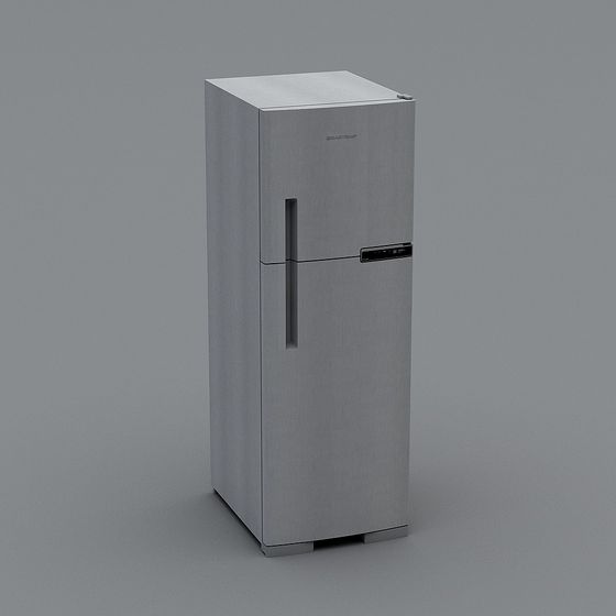 Modern Stainless Steel Refrigerator 3D model