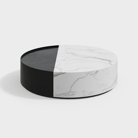 Stylish Round Marble Coffee Table 3D model