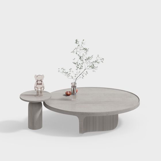 Modern Gray Cream Coffee Table 3D Model