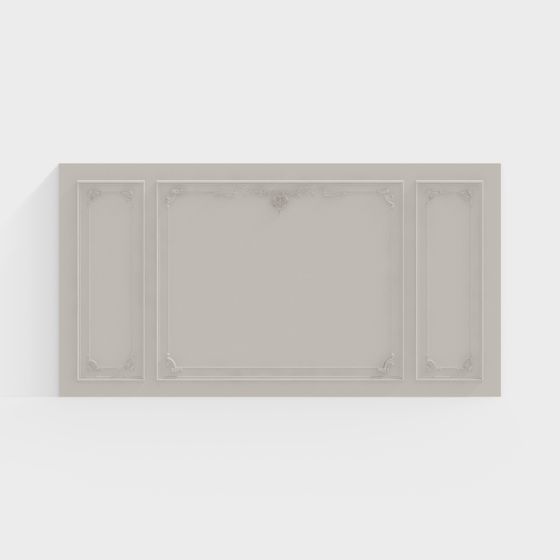 Cream Style Background Wall 3D Model