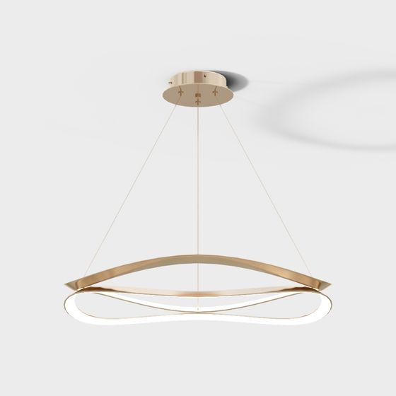 Chic Gold Hanging Light 3D model for Modern Interiors