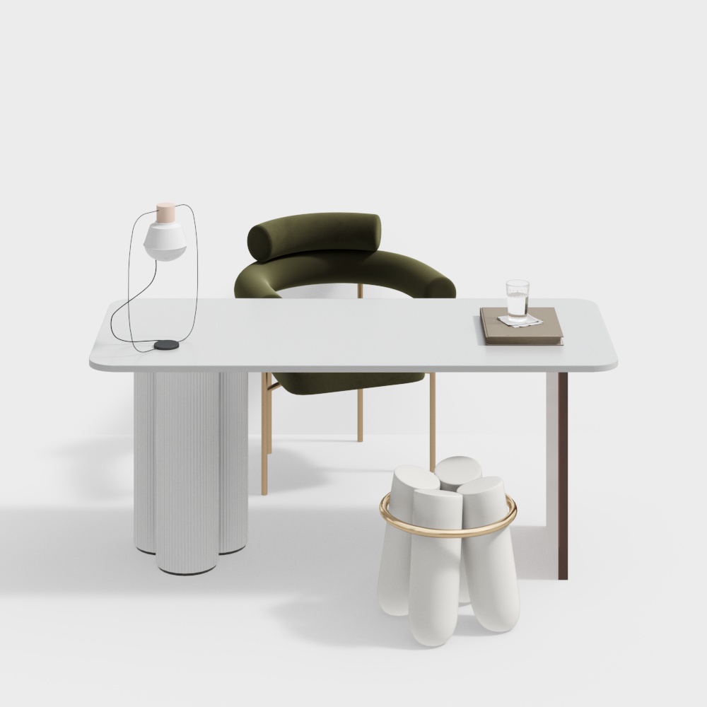 Urban Relaxation Table and Chair Set – Low-Poly Interior