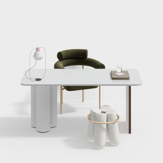 Urban Relaxation Table and Chair Set 3D model for Modern Spaces