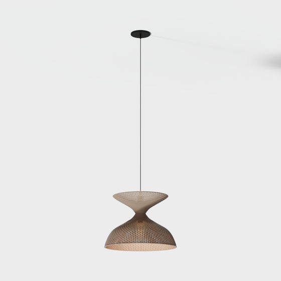 Elegant Low-Polygon Modern Pendant Light 3D model