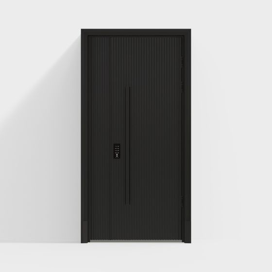 Elegant Black Door 3D model for Creative Applications