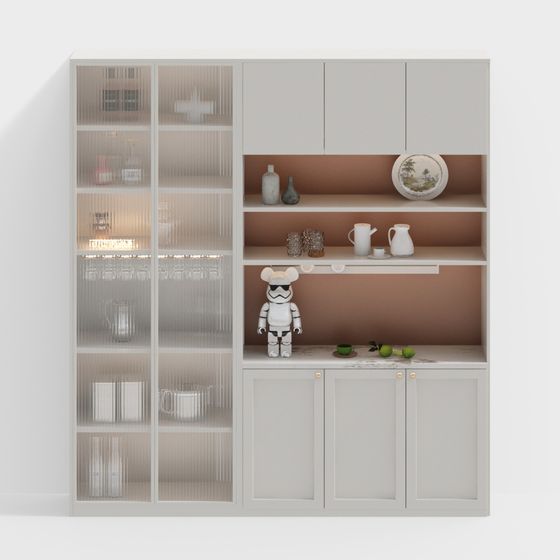 Elegant French Cream Sideboard 3D Model for Memberships