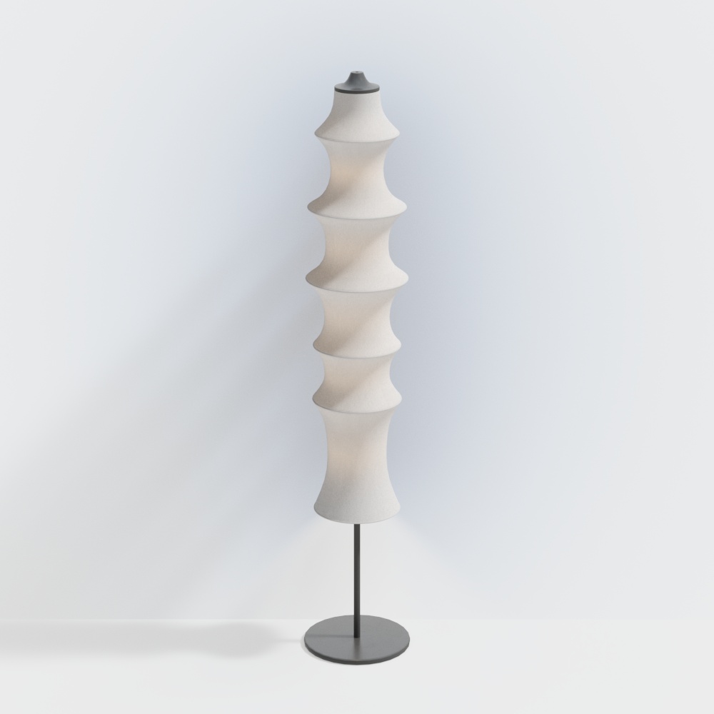 Spiral Lighthouse Low Poly Lamp – Beige & Black Design