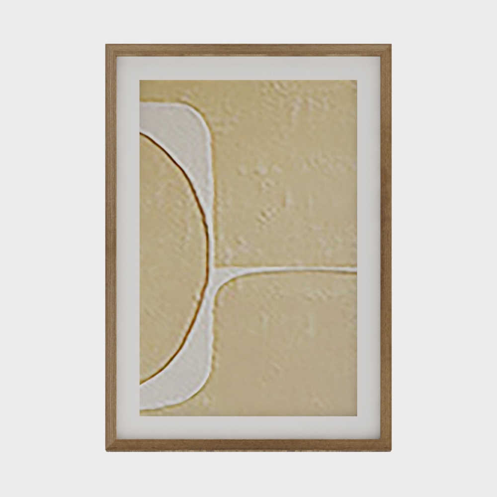 Abstract Geometric 3D Model – Low-Poly Beige Design