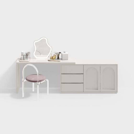 Modern Pink Dresser 3D Model for Chic Bedrooms