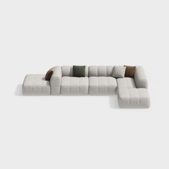 現代奶油風格模組沙發