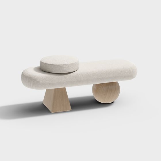 Balance Bench 3D model - Modern Minimalist Design