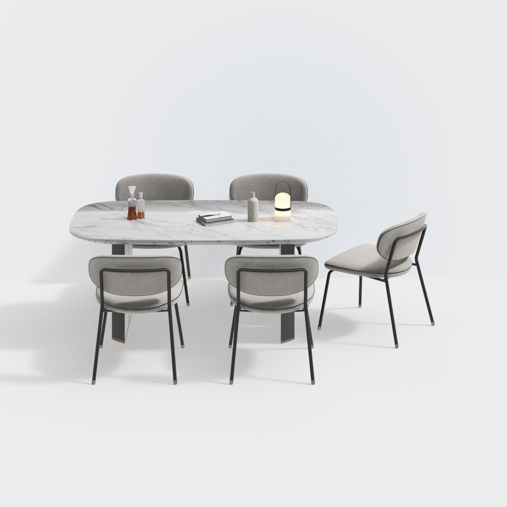 모던 크림 스타일 식탁 세트