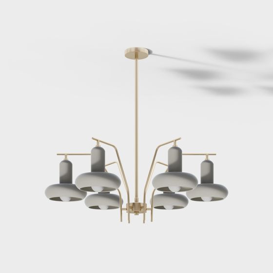 Elegant Low-Polygon Chandelier 3D model