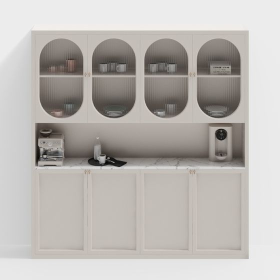 Stylish Coffee Corner Display Cabinet 3D model