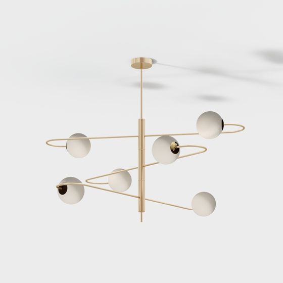 Elegant Low-Poly Pendant Light 3D model