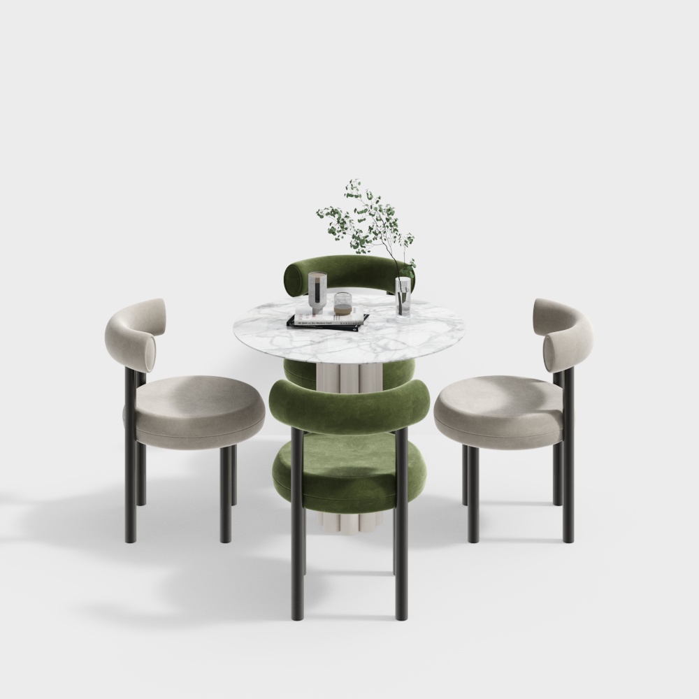 Urban Oasis Dining Table & Chair Set – Modern Marble Design
