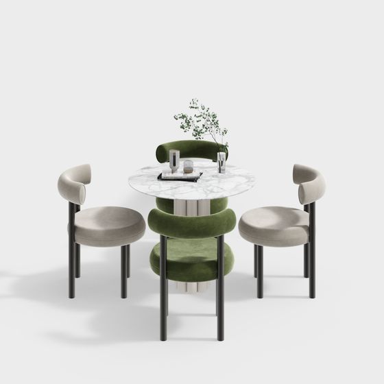 Urban Oasis Dining Table and Chair Set 3D model