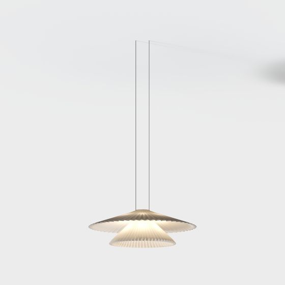 Elegant Folding Fan Chandelier 3D model