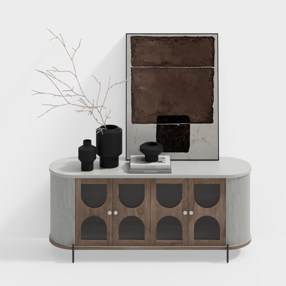 Wabi-sabi wind entrance cabinet