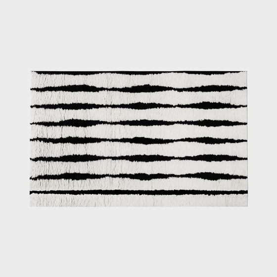Stylish Black and White Striped Carpet 3D model
