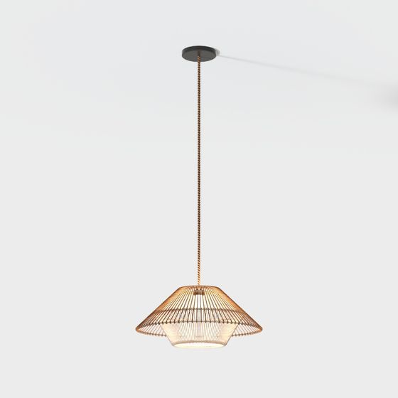 Charming Bamboo Pendant Light 3D model