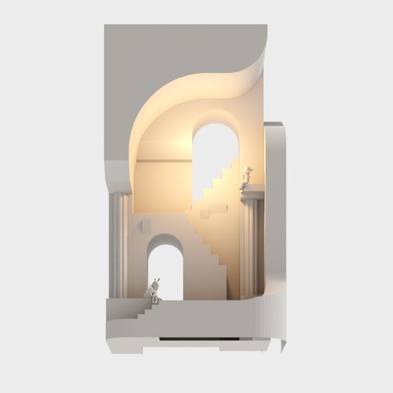 Wabi-Sabi Wall Lamp 3D Model in Brown