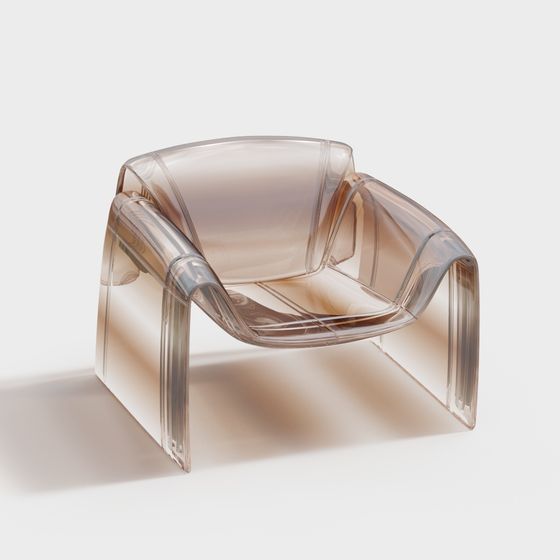 Transparent Glass Chair 3D model
