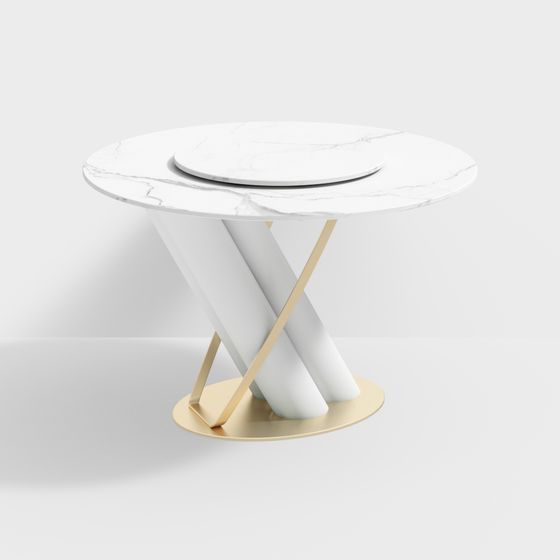 Urban Minimalist Dining Table 3D model for Modern Spaces