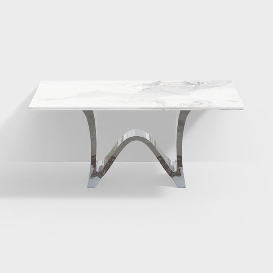 Streamlined Marble Dining Table 3D model