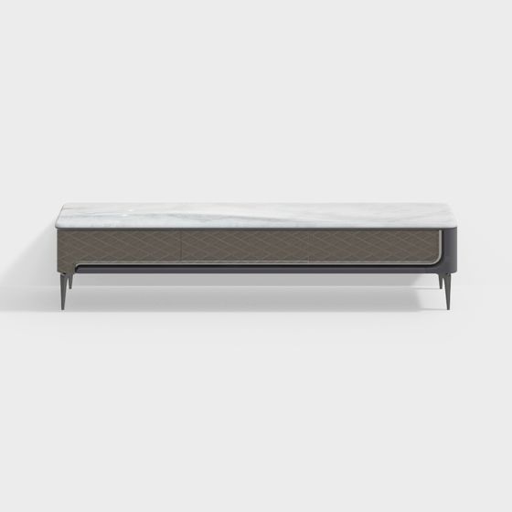 Stylish Marble TV Cabinet 3D model for Modern Interiors