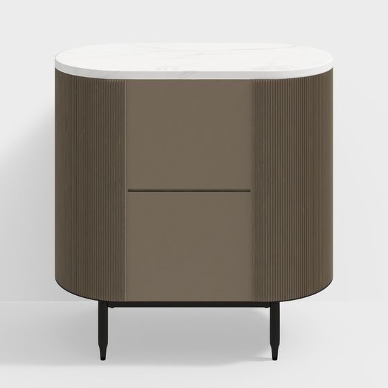 Sleek Rounded Storage Cabinet 3D model for Modern Interiors