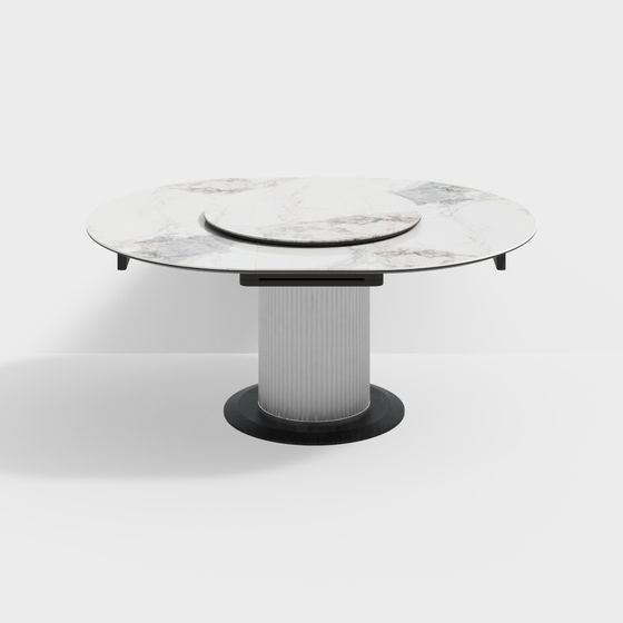 Rotating Marble Dining Table 3D model