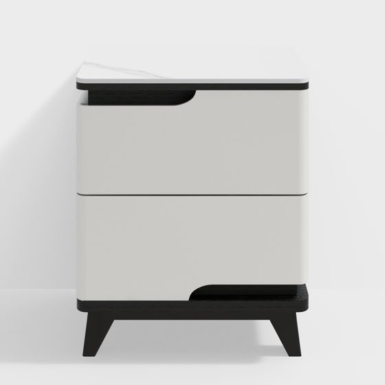 Elegant Low-Polygon Nightstand 3D model